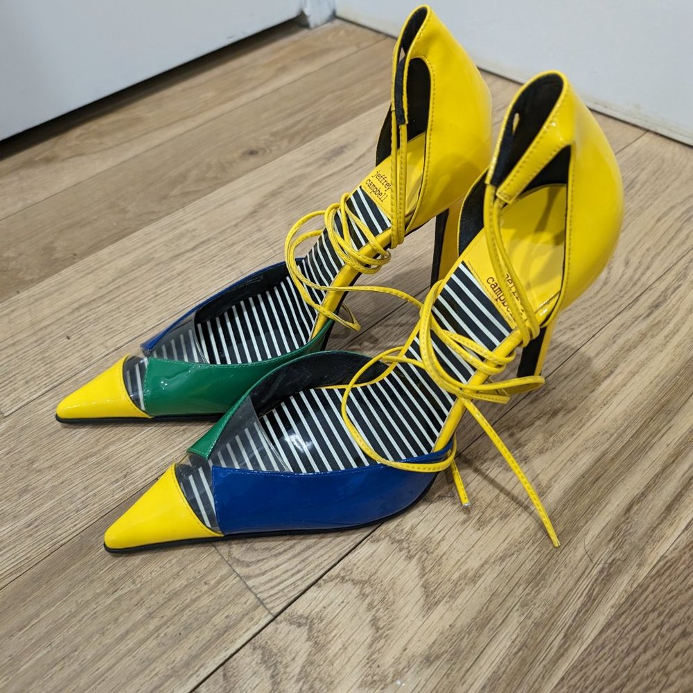 Jeffrey Campbell Ovio Ankle Strap Pointed Toe Pump, Size: 10M - Picture 3 of 6